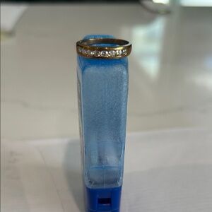 Elegant Gold and Silver Ring with Crystal Accents